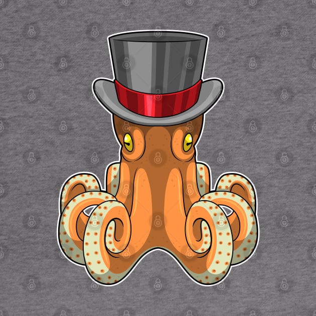 Octopus as Gentleman with Top hat by Markus Schnabel